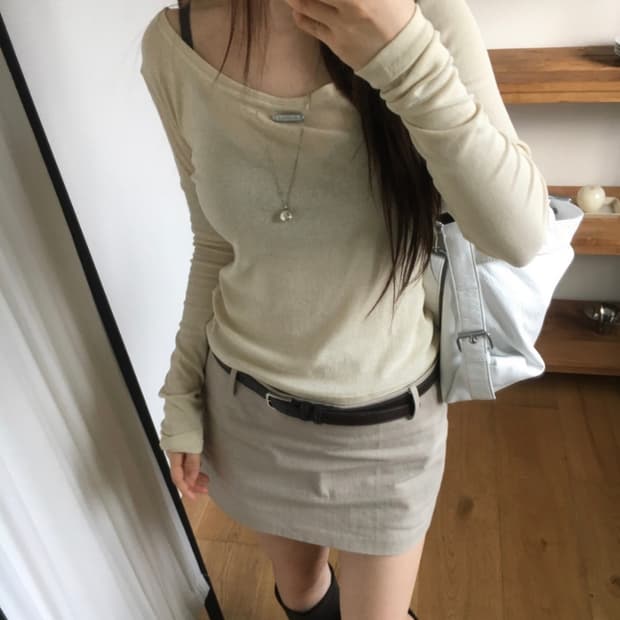 아워캐비넷 turn 2way tee 레몬컬러