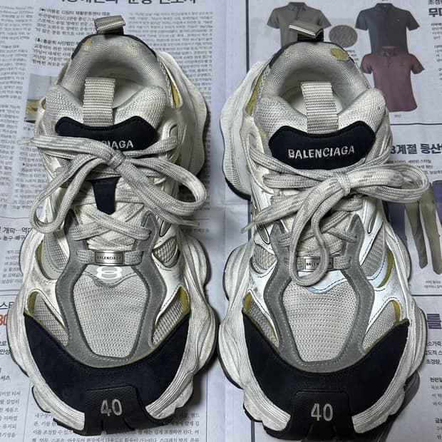 [40] 발렌시아가 카고 스니커즈 화이트 그레이