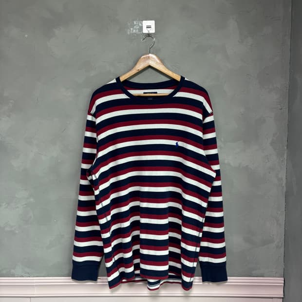 폴로 랄프로렌 스트라이프 와플 롱슬리브