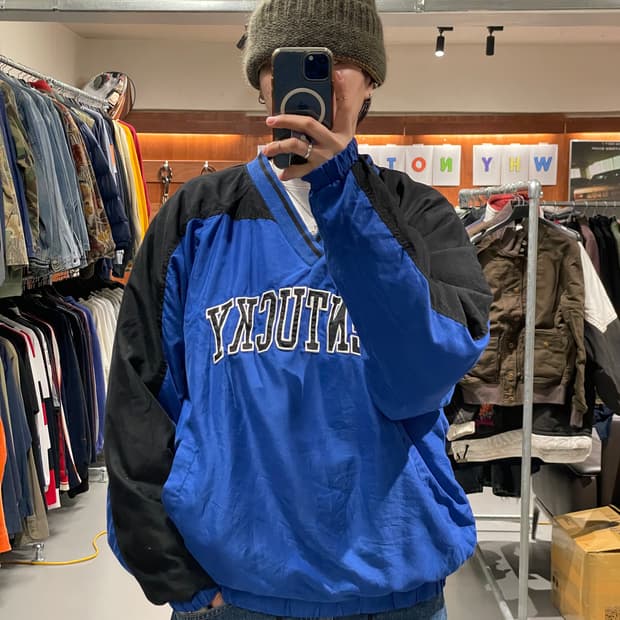 빈티지 바람막이 웜업자켓