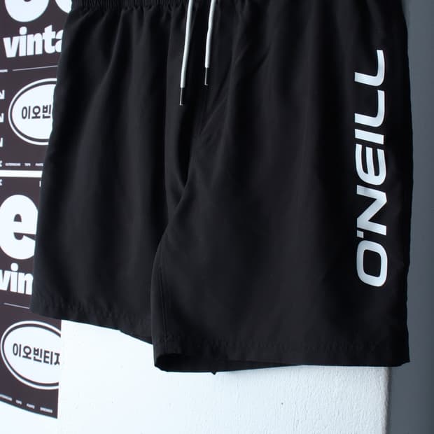 (XL-2XL) 오닐 반바지 팬츠 빅로고 밴딩 블랙 스윔-P9850