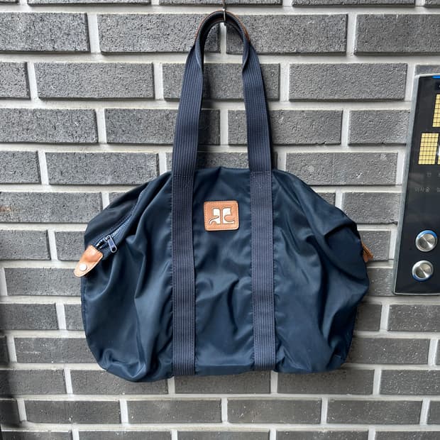 90s Courreges 꾸레쥬 로고 쇼퍼백 네이비