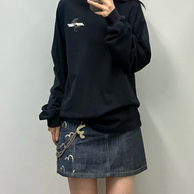 Vintage 빈티지 블랙 드레곤 롱슬리브 긴팔티