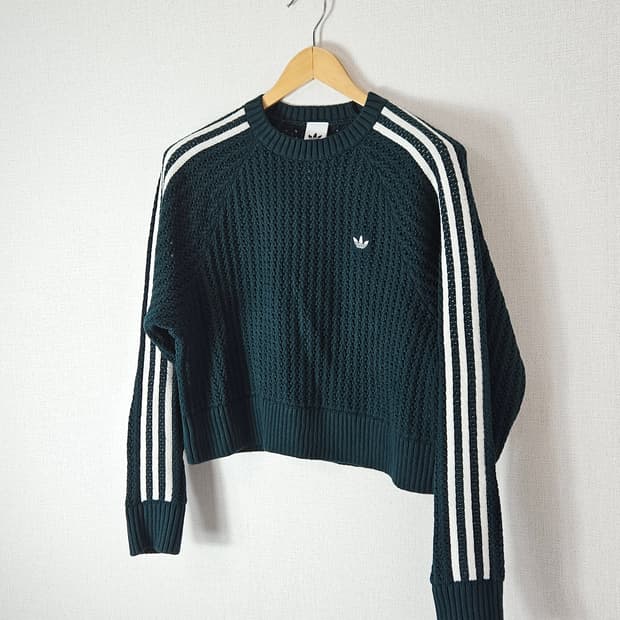 아디다스 신형 크롭 아디컬러 니티드 크루 니트 케이블 L (거의 새상품)
