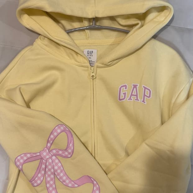 희귀) gap 갭 키즈 리본 레몬옐로우 후드집업