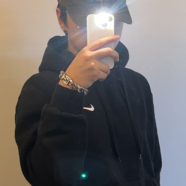 나이키 올드스쿨 블랙 후드티