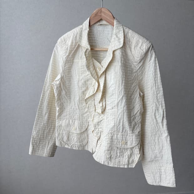 stripe frill jacket