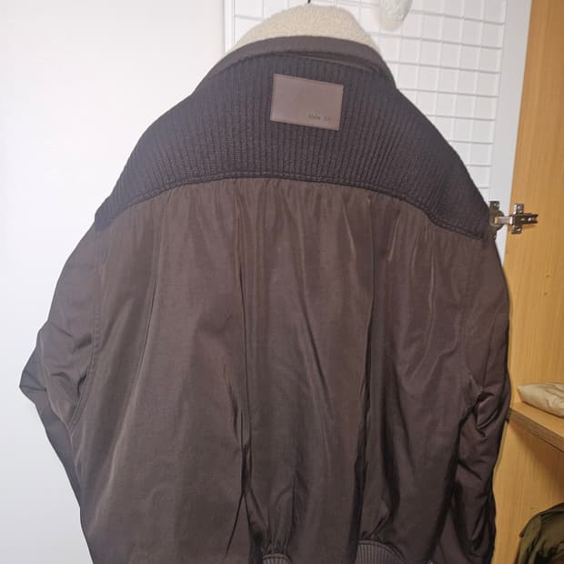 마뗑킴 니트 믹스드 플라이트 점퍼 L 브라운