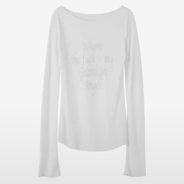 스컬프터 레터링 티 화이트