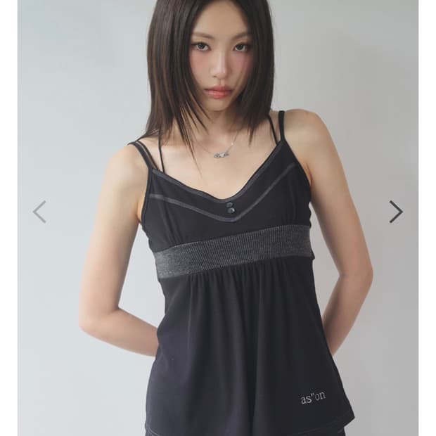  ASON BACK RIBBON SLEEVELESS / BLACK