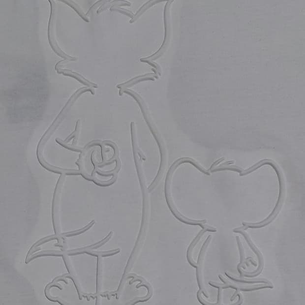 톰과 제리 오피셜 라이선스 후면 입체 자수 티셔츠 (M사이즈)