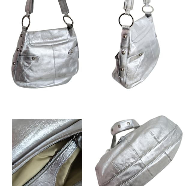 정품 토즈  실버  호보백