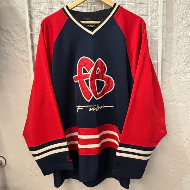 90s 후부 올드스쿨 메쉬 럭비 티셔츠 L