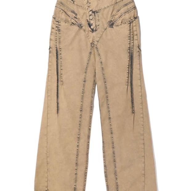 미스치프 블리치드 핀턱 팬츠 머드