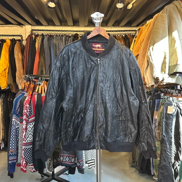 헤비 리얼 레더 MA-1 플라이트 항공 점퍼