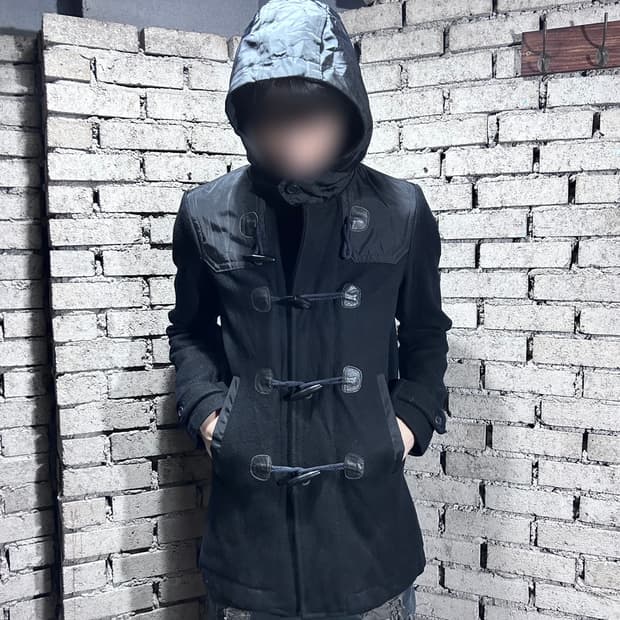 00‘s 디젤 하이브리드 나일론/울 후드 코트