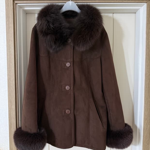 리얼 퍼 스웨이드 자켓