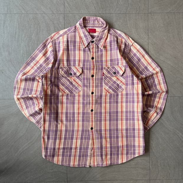 리바이스 정품 체크 해비 코튼 셔츠