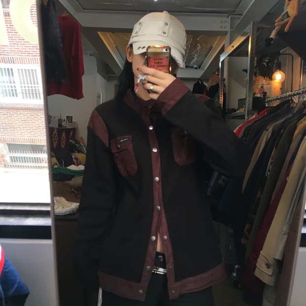 캘빈 클라인 넥 후크 니트 집업 자켓