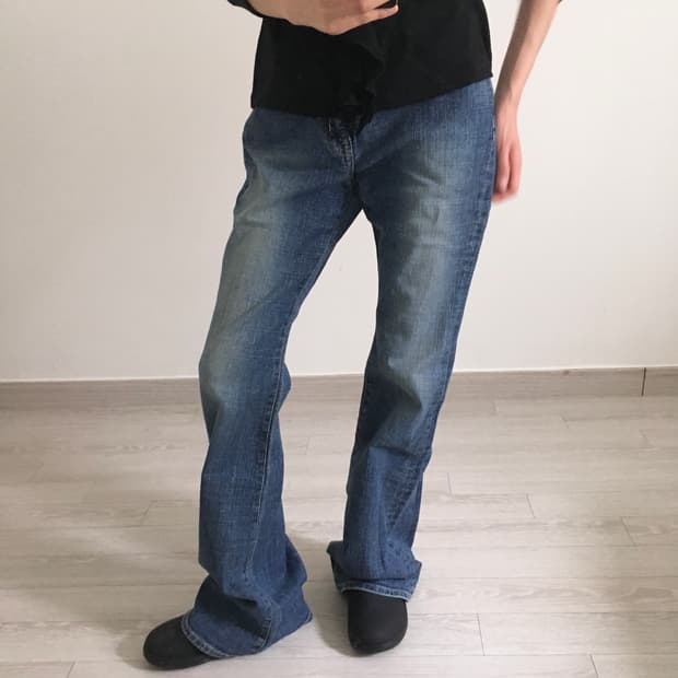 Vintage mid blue flare jeans