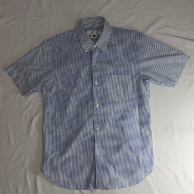 꼼데가르송 간류 도트 믹스 반팔 셔츠