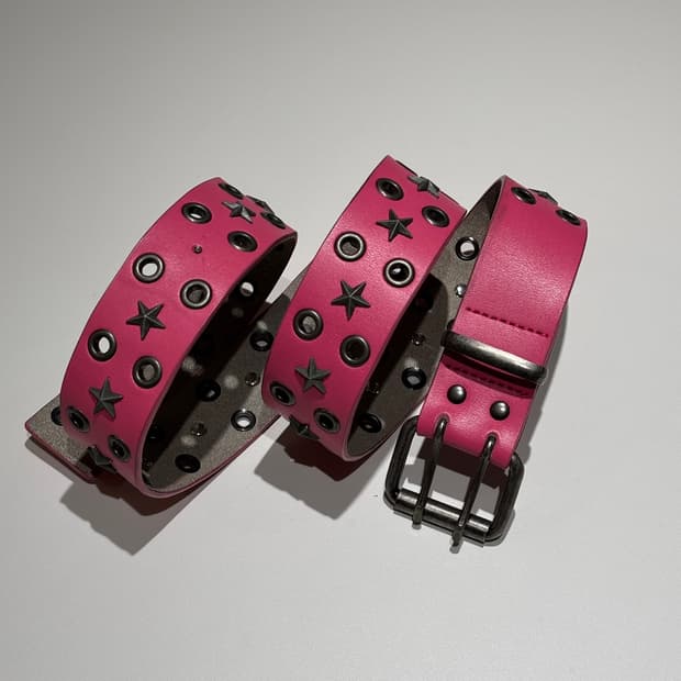 Jaded London 제이디드 런던 스타 스터드 더블링 벨트 핑크