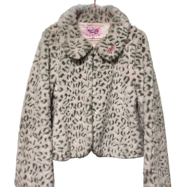 메조피아노 호피 핑크 퍼자켓 레오파드 갸루 양산형 히메 딸기우유