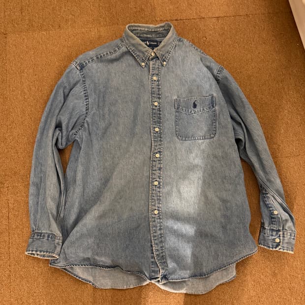 폴로 데님 빅 셔츠 L