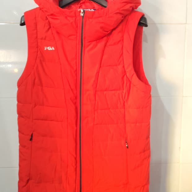 PGA 골프 여성 덕다운 후드 베스트