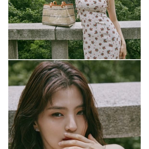 ZARA 자라 한소희 원피스 / 린넨 플라워 프린트 원피스 L