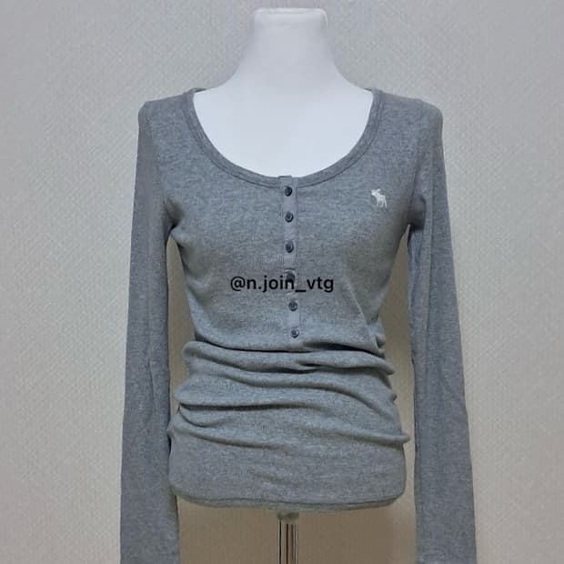 아베크롬비 헨리넥 멜란지 그레이 롱슬리브