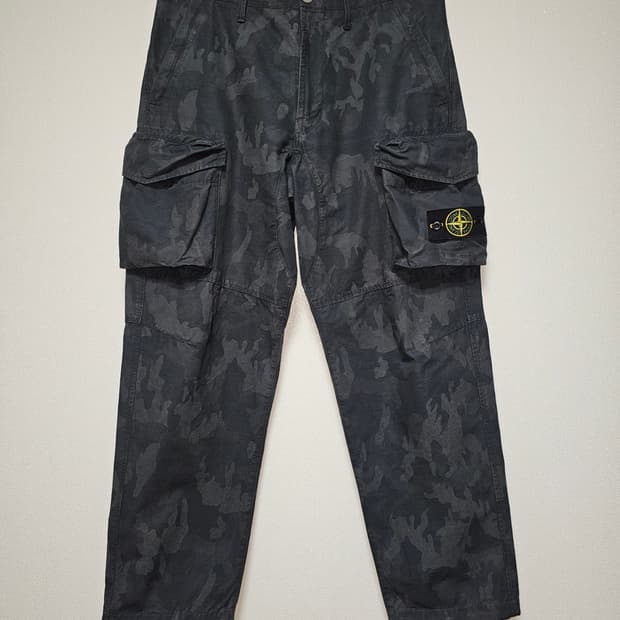 슈프림 x 스톤 아일랜드 리액티브 아이스 카모 립스탑 카고 팬츠