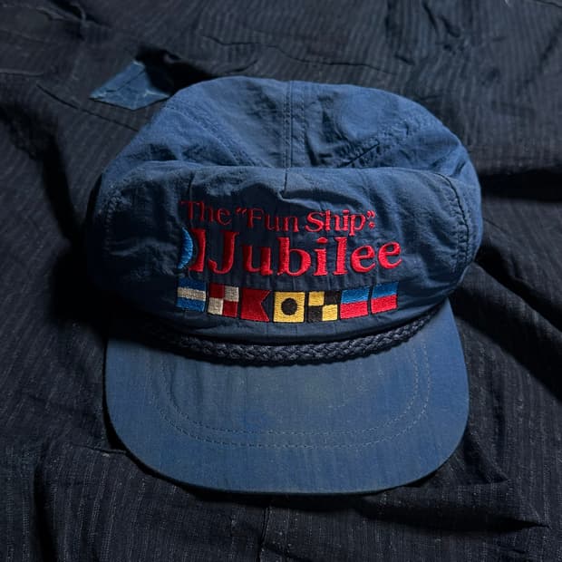 80-90‘s 클래식 스포츠웨어 카니발 더 펀 십 주빌리 블루 캡 OS