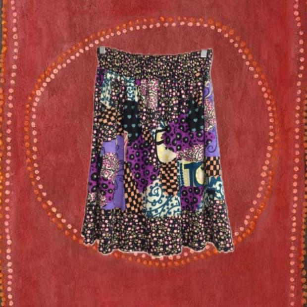 츠모리치사토 빈티지 패치 스커트