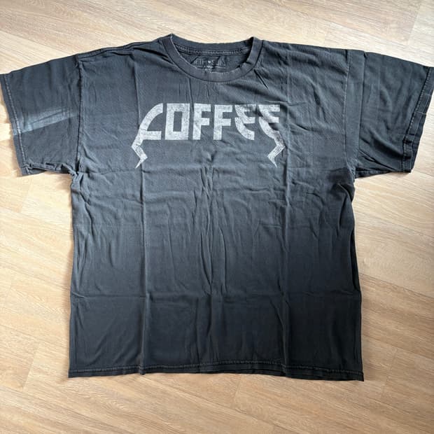 빈티지 COFFEE 메탈리카 폰트 밴드티 XL