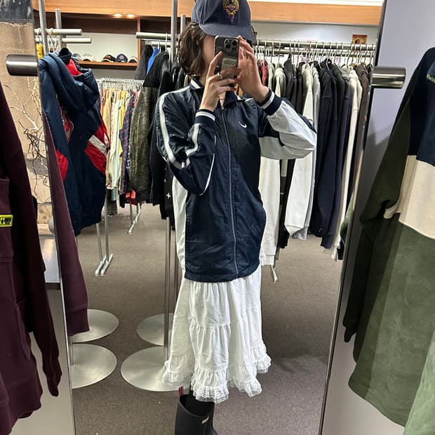 S)Nike 빈티지 네이비 윈드 브레이커