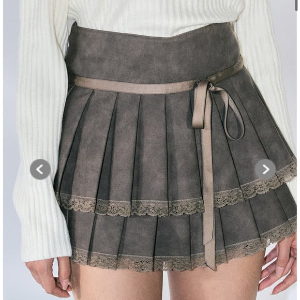 제로플래닛 클레어 비건 레더 플리츠 스커트 M 판매 히메갸루 오네갸루