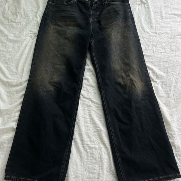 waar 오일리 워싱 데님팬츠L