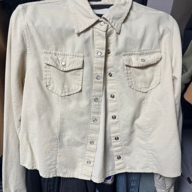 애즈온 코듀로이 셔츠 아이보리