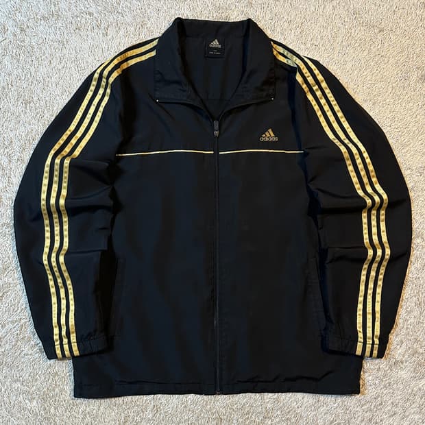 아디다스 ADIDAS 삼각로고 사이드라인 검골 바람막이 자켓