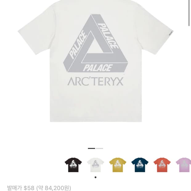 [새상품]팔라스 x 아크테릭스 티셔츠 화이트