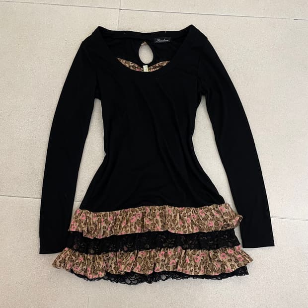 호피 레이스 캉캉 원피스