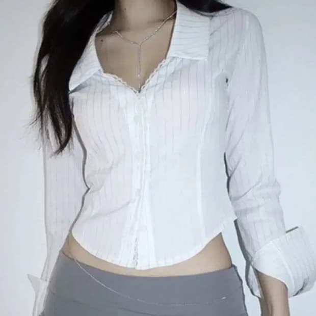 클라따 레이스 프린세스 셔츠 화이트 xs 메이드 블라우스