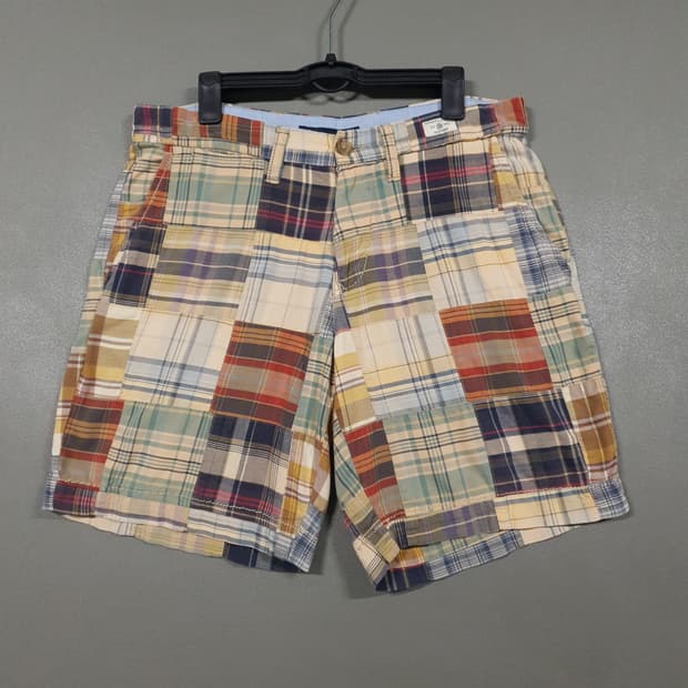 32~33) 타미힐피거 마드라스 패치워크 반바지 쇼츠 하프 팬츠 베이지