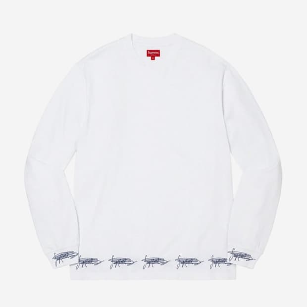 Supreme 슈프림 시그니쳐 롱슬리브 탑 화이트 22FW [s]