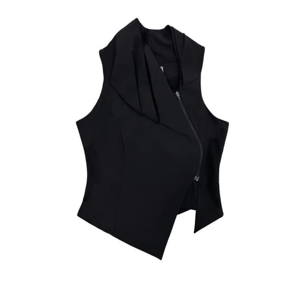 구매) DIFFERENTIS Draped Collar zip Shirt