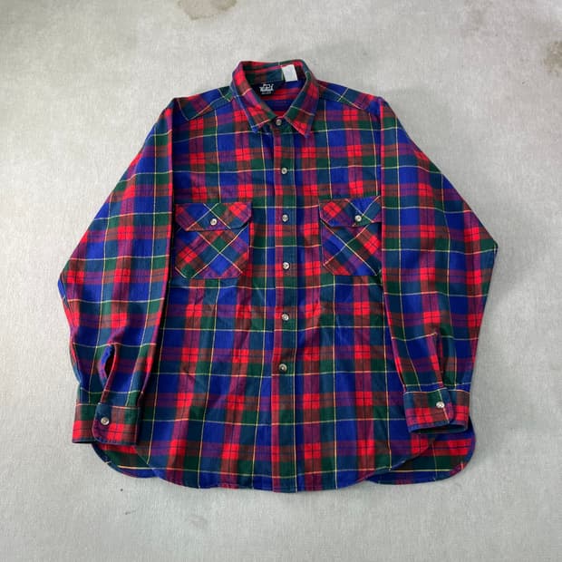 105 울리치 미국판 빈티지 타탄 체크 울셔츠 