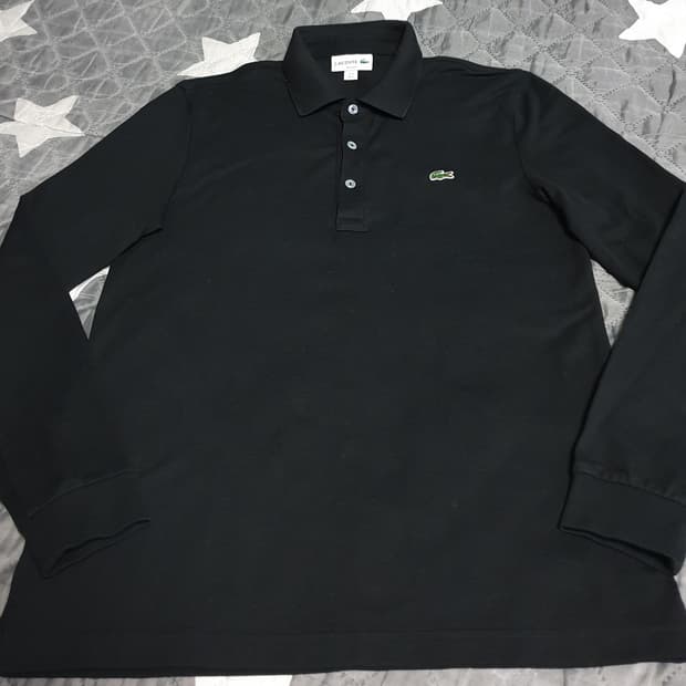 라코스테 슬림핏 긴팔 카라티 블랙 (S)