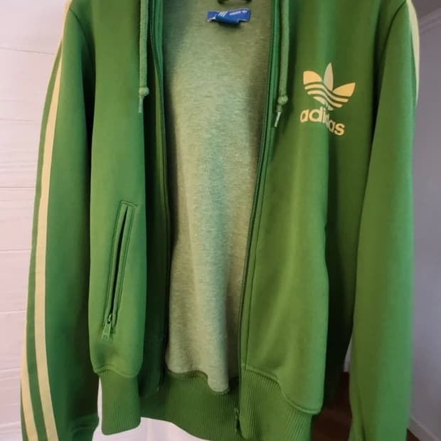 아디다스 그린 말차 후드집업 S
