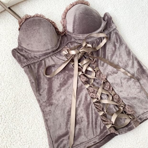 Cecil mcbee♥ 세실맥비 초코 브라운 코르셋 나시